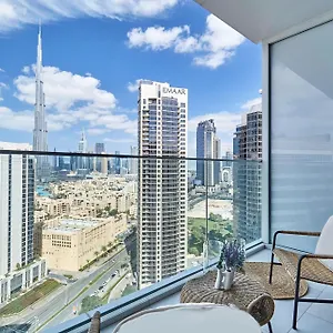  شقة Luxury Studios With Burj Khalifa View - Marquise Square Tower